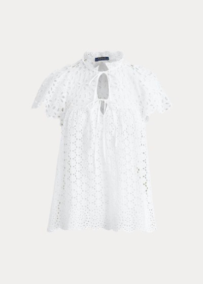 Blusas Polo Ralph Lauren Mujer Blancos - Cotton Eyelet - JKRBN9327